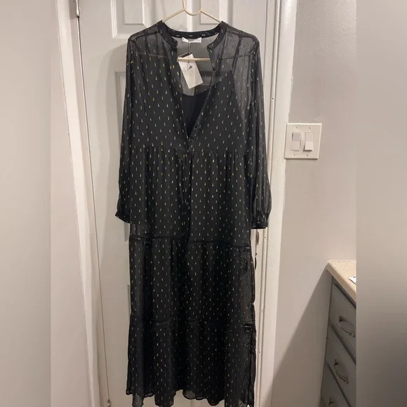 Black & Gold Sheer Maxi Dress 👗 - Picture 4 of 4